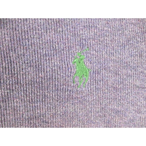 Ralph Lauren Sweater Mens Large Purple Knit Pullover Cotton 1/4 Zip Pony Casual* - Picture 4 of 9
